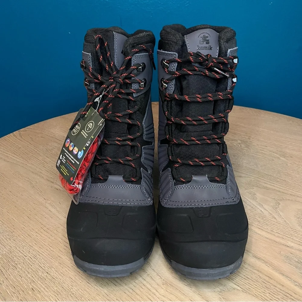 New! Kamik Men's Iceland Winter Snow Boots Charcoal Gray Size 11 Outdoor Gorp